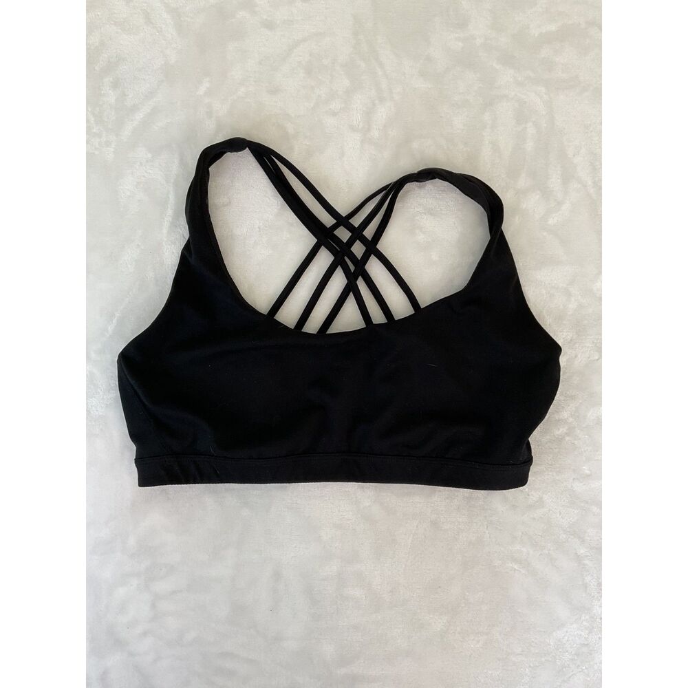 Victoria's Secret Women's Md Black Strappy Caged Back Sports Bralette
